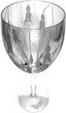 Hand Etched Italian Crystal Goblet Sandblasted (Sand Carved) Handmade Wine Water Glass Engraved (Fuchsia Flower Leaves 340 Milliliter (11.5 Ounce) White Wine)