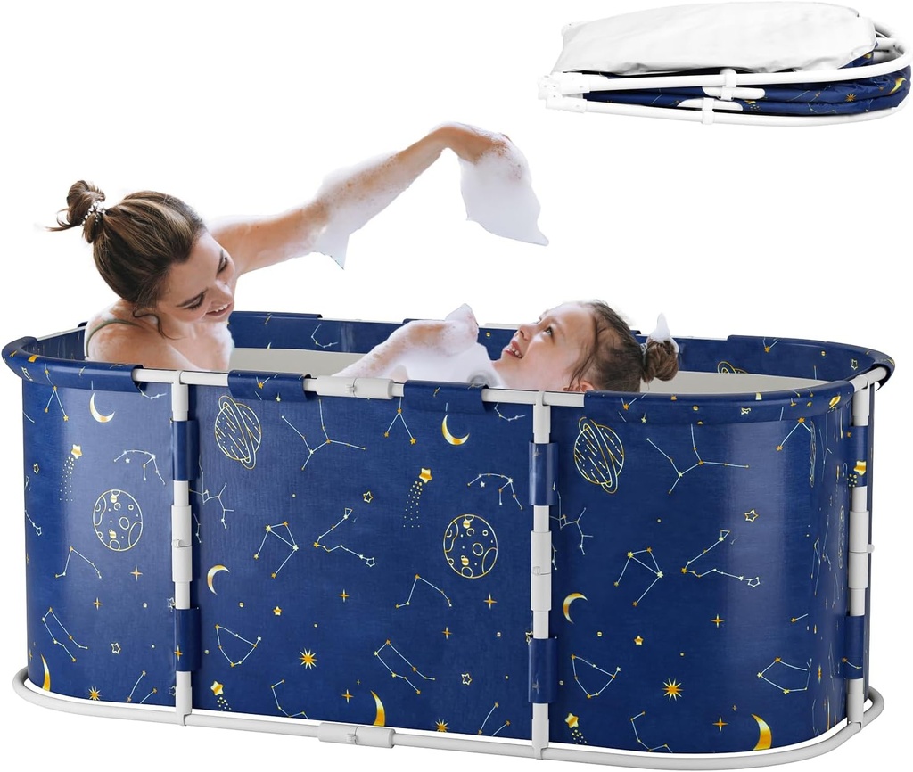 Portable Bathtub Adult 47 Inch Foldable Bathtub for Adults, Ice Bath Tub, Non-Inflatable Soaking Tub, Sitz Bath, Ice Baths, Freestanding Bathtubs for Bathroom
