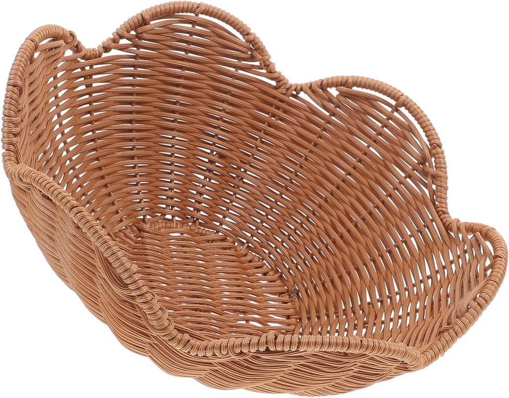 Fruit Organizer Imitation Rattan Basket Woven Serving Plate Fruit Baskets for Kitchens Living