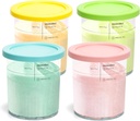 4 Pack Ninja Creami Deluxe Pints & Lids, 24oz Family Size XL Cups for Ninja Creami 11-in-1 NC501 NC500 Series Deluxe Ice Cream Maker