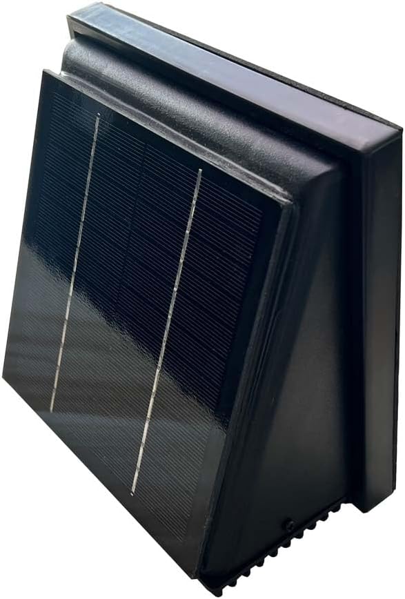 Black Plastic Solar Wall Fan Wall Mounted Exhaust Vent Airduct 99mm Extractor Ventilator for shed kitchens bathrooms outdoor storage