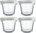 24 Oz Glass Food Storage Container, 3 Cup Round Glass Soup Container with Airtight Lids, Round Food Containers, Leakproof Soup Storage Container, DishwasherMicrowave & Freezer Safe (4 Pack)