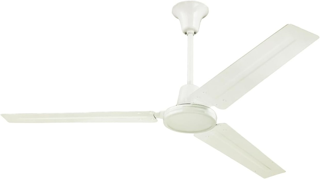 Westinghouse 7840900 Industrial 56-Inch Three-Blade Ceiling Fan with J-Hook Installation System, White, Wall Control