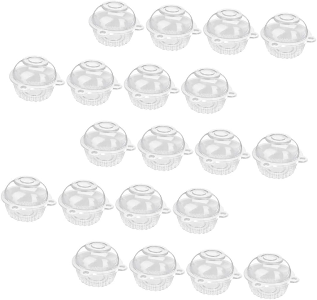 Sosoport 50pcs Cupcake Holder Set Dessert Storage Boxes Lids Visible Cupcake Carrier for Parties Bakery Cake Containers Convenient