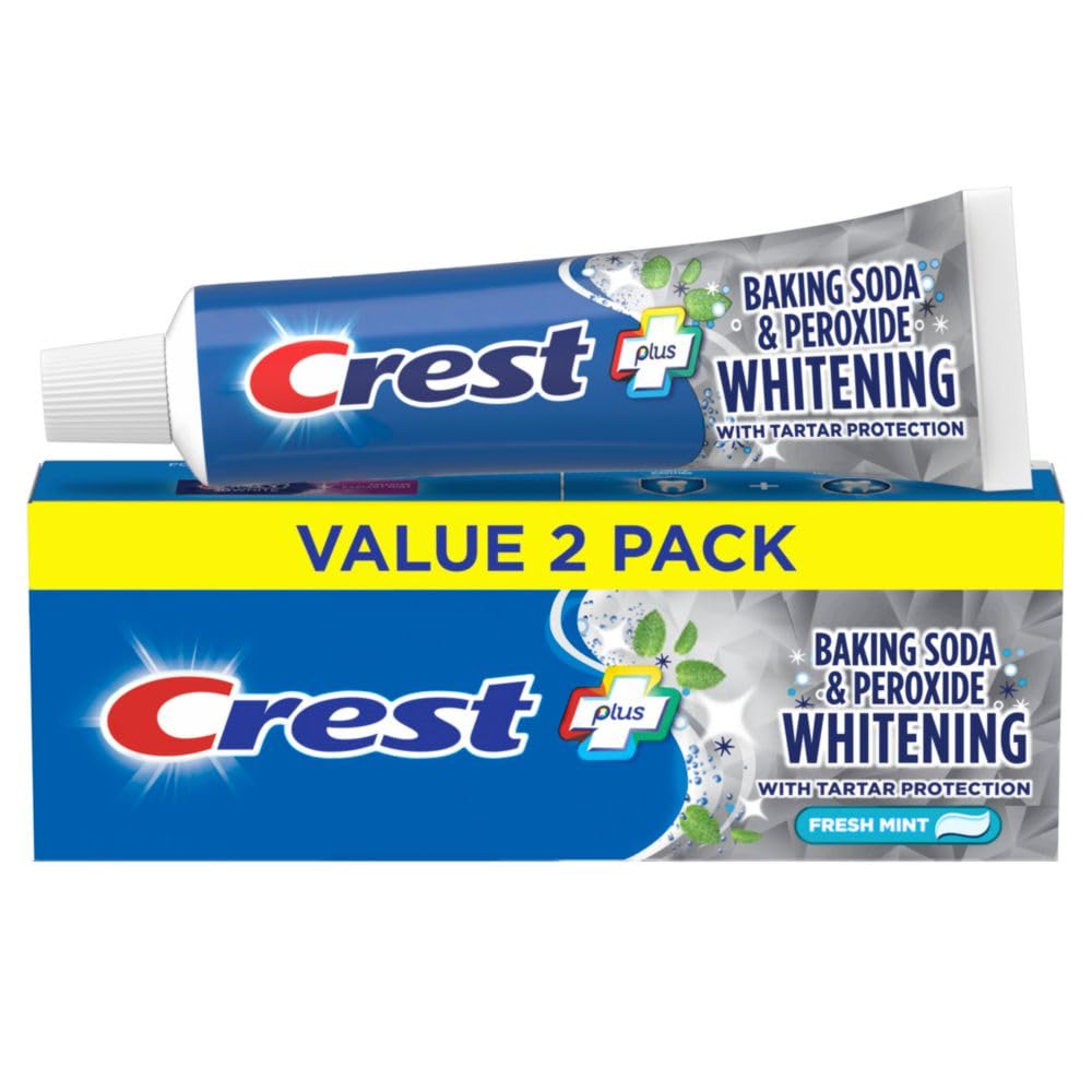 Crest Cavity & Tartar Protection Toothpaste, Whitening Baking Soda & Peroxide, 5.7 oz, Pack of 2