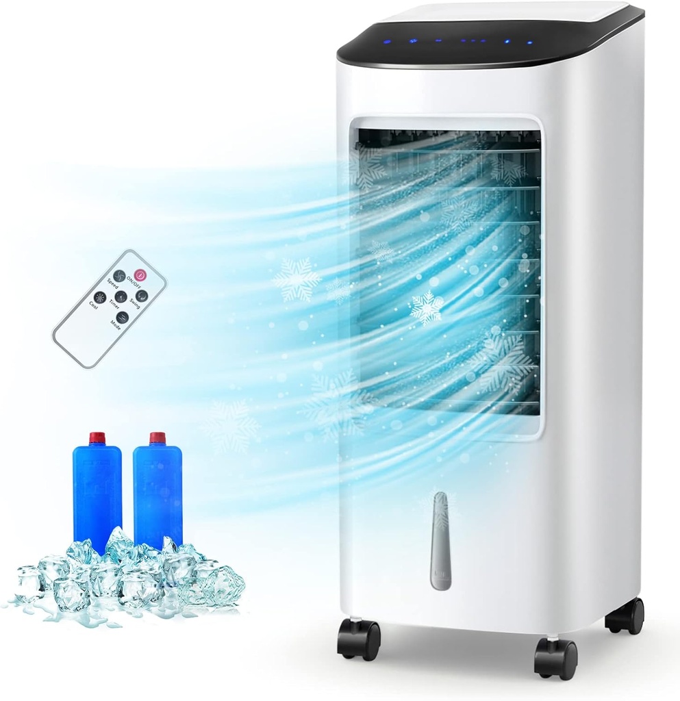 3-IN-1 Evaporative Air Cooler, 29” Portable Air Fan With Cooling & Humidifier, Touch Pad/Remote Control, Ultra-Quiet Electric Fan for Indoor Home Office Dorms Room