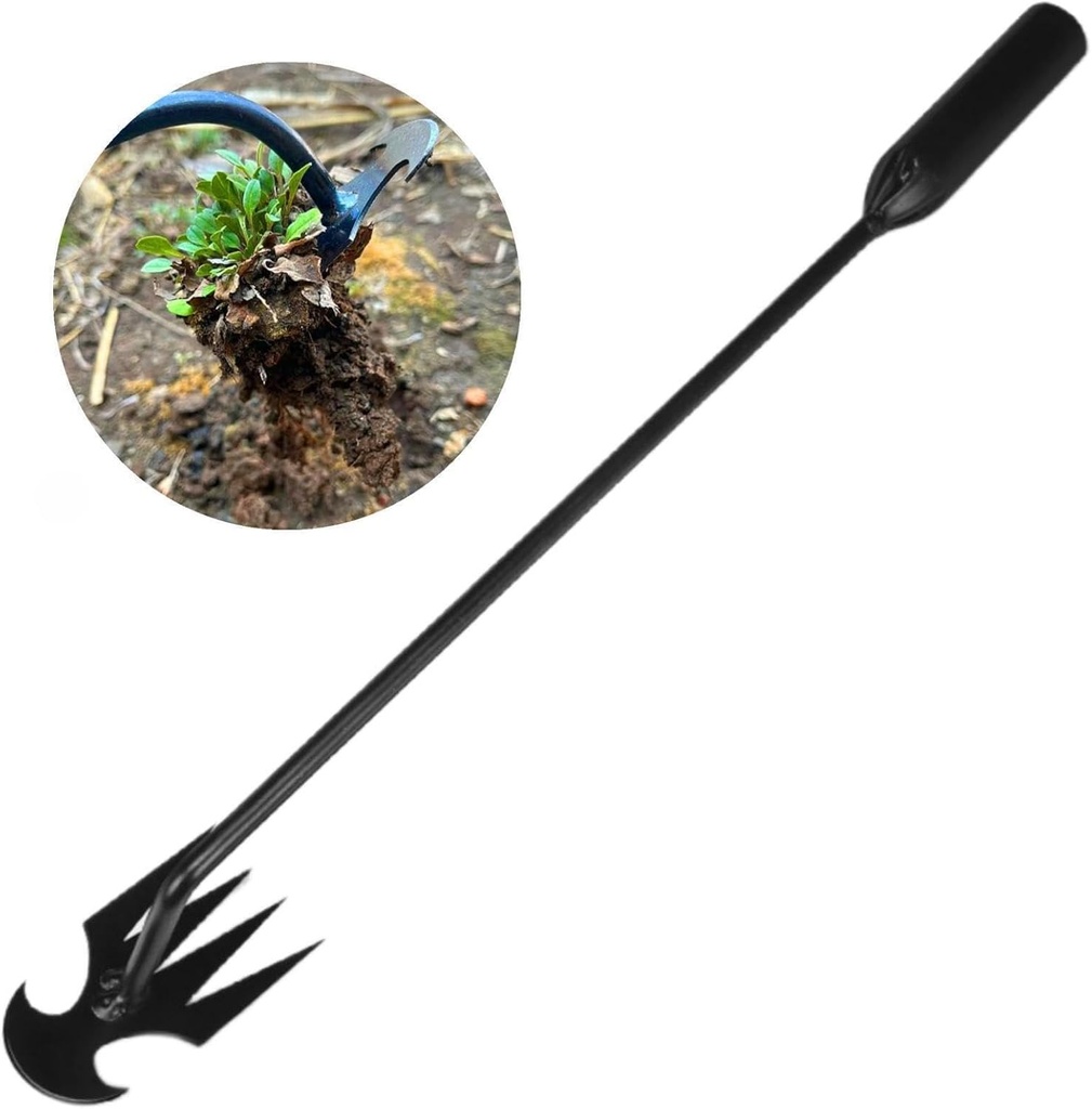 MOTEERLLU Weeding Artifact Uprooting Weeding Tool Gardening, 4-Claw Manganese Steel Weed Puller Garden Hand Weeder Tools, Weed Picker Grass Remover Tool
