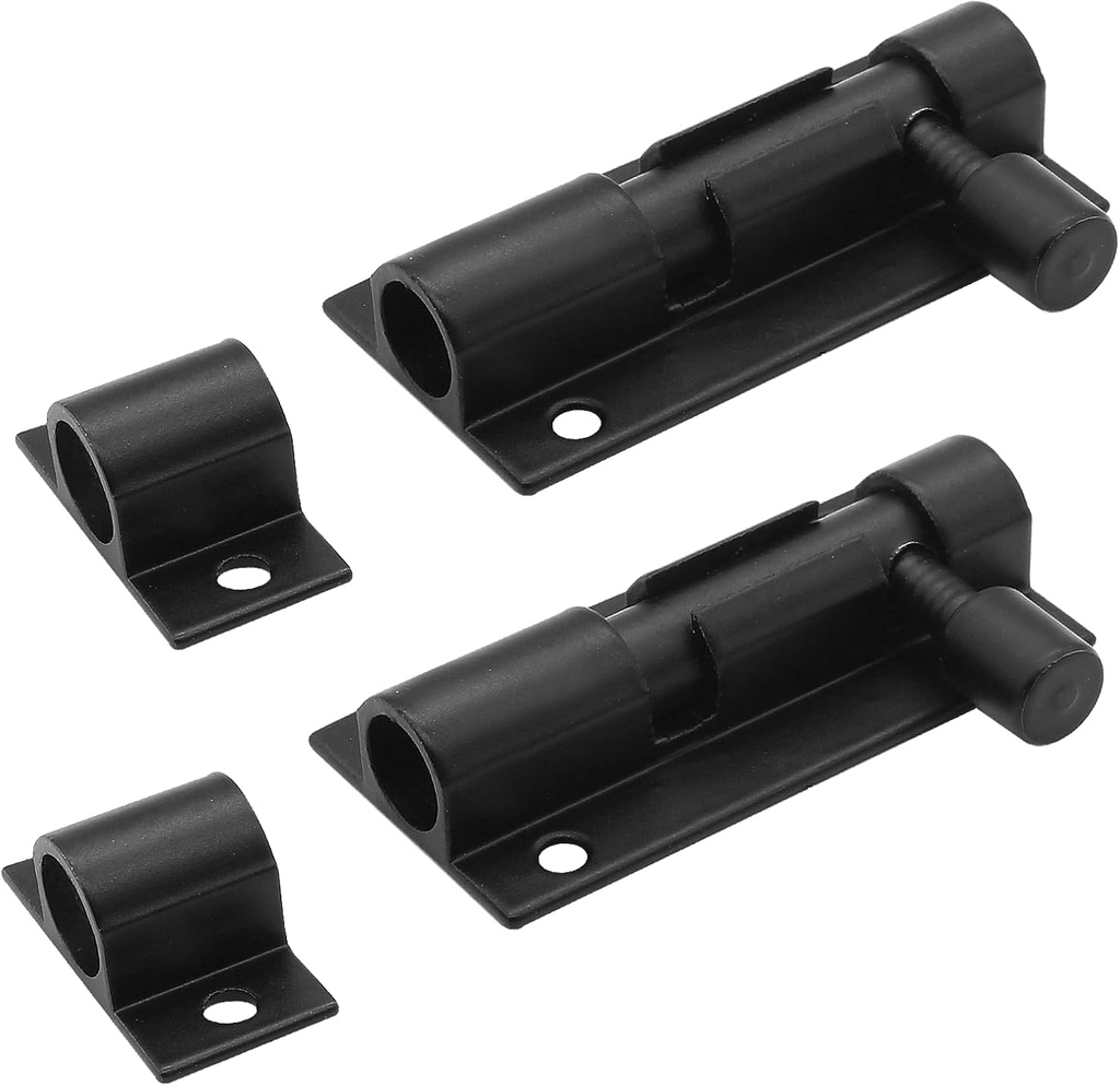 Bivethoi 2 PCS 2 Inch Barrel Bolt Latch Black Door Latch Hardware, Small Slide Latch Lock Mini Gate Garage Door Latch