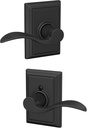 Schlage F10 ACC 622 ADD Accent Door Lever with Addison Trim, Hall & Closet Passage Lock, Matte Black