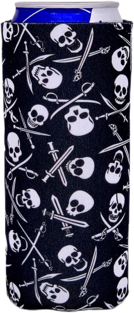 Pirate Pattern Slim Can Coolie