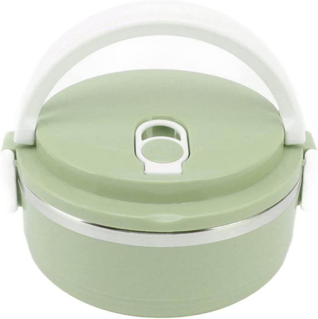 Stainless Steel Insulated Bento Box, Insulation Lunch Box with Silicone Round Breathable Holes, Leakproof and Stackable Lunch Container Box for Home, Office, Picnic, Camping(Dark Green)