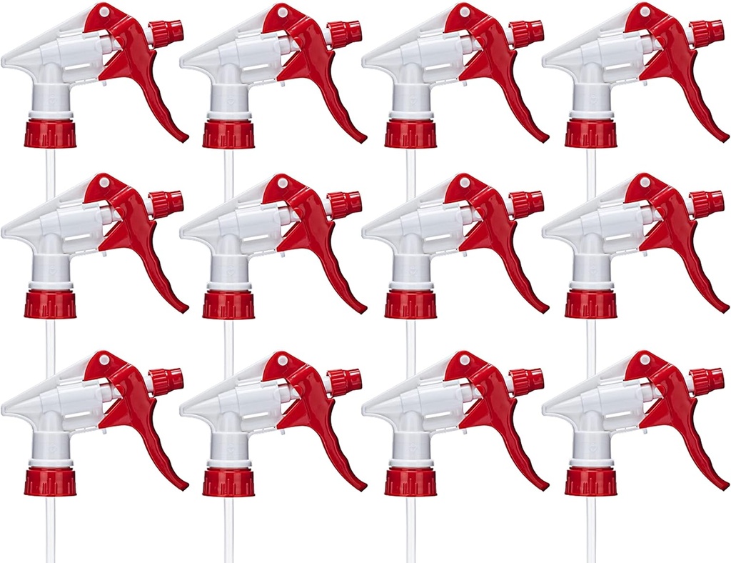 ljdeals 12 Pack Heavy-Duty Trigger Sprayer Replacement Nozzles, Leak-Free, Chemical Resistant, Comfortable Grip, Fit 28-400 16oz/32oz Bottles, Multi-Purpose Tool for Cleaning, Gardening and more…