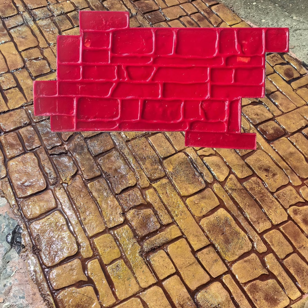 Concrete Stamps Mat, 29 x 15.7 x 0.75 in, Concrete Texturing Skin Polyurethane Stamp Stone Tile Texture Mat, Slate Floor Imprint Seamless Stamp (Oval)