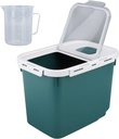TOPINCN 22lb Rice Storage Container with Lid Flip Top, Large Airtight Cereal Dispenser with Rolling Wheel and Measuring Cup for Rice Flour Sugar Food Storage and Kitchen Pantry (Green)