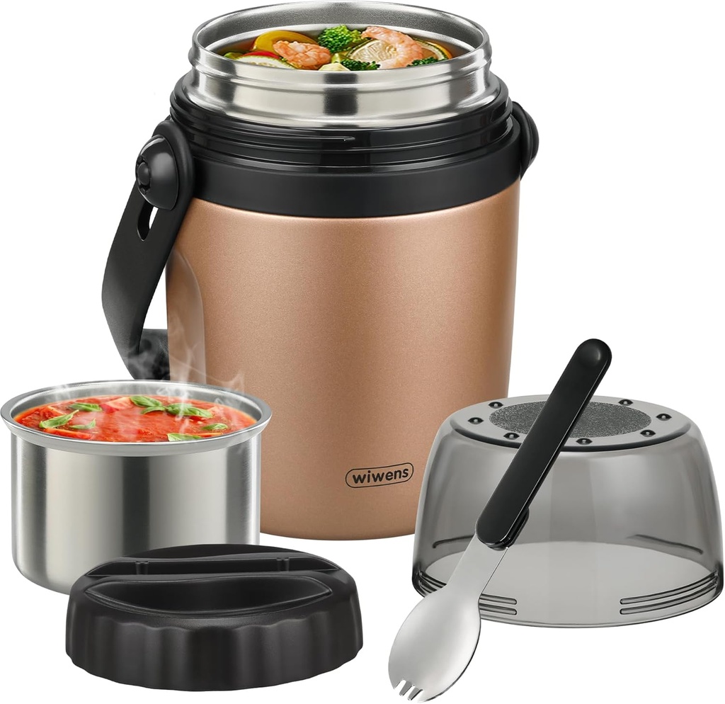 32oz Lunch Containers for Adults Kids Soup Thermo for Hot Food Jar Stainless Steel Insulated Vacuum Leak Proof Wide Mouth Thermal Bento Box with Spoon and Tritan Lid