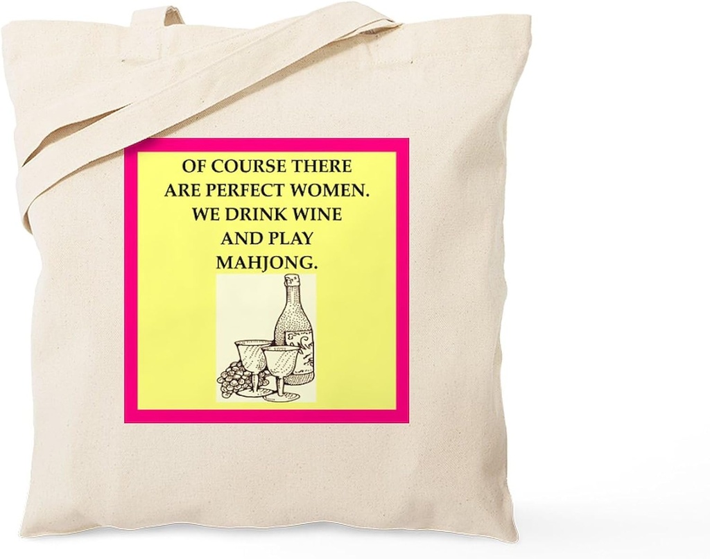 CafePress Mahjong Tote Bag Reusable Natural Beige Canvas Shopping Bag
