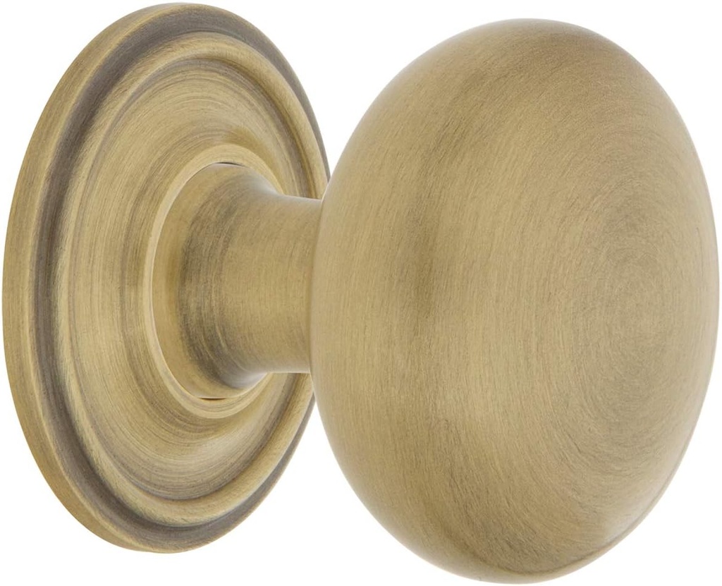 Nostalgic Warehouse New York Brass 1 3/8" Cabinet Knob with Classic Rose in Antique Brass