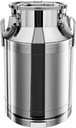 Stainless Steel Milk Can, 40L/10.57Gal Metal Airtight Canister Food Storage Container with Lid & Clamps, Bean Rice Cereal Storage Bucket for Kitchen Restaurant, W13.4*H22in