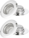 4 Pack Bathtub Drain Strainer, 2.75" Top / 1.75" Basket Stainless Steel Drain Hair Catcher, Perfect for Bathroom Sink Bathtub Vanity Sink Basin Shower Room Balcony Floor Drain (4)