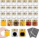 Keketin 1.5oz Honey Jars,30 Pack Hexagonal Glass Jars with Gold Lids,45ml Small Canning Jar Mini Storage Glass Jars for Jams,Fruits,Spices,Nuts,Jellies,Baby Foods