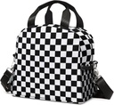Lunch Bag Insulated Lunch Box Reusable/Washable/Durable Lunchbox Lightweight Lunch Tote Bag (Checkered, One Size)