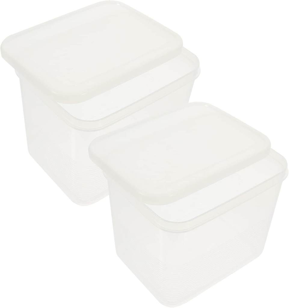 PRETYZOOM Crisper Box Set Bread Storage Container Airtight Bread Box for Fridge Blue 2 Pieces