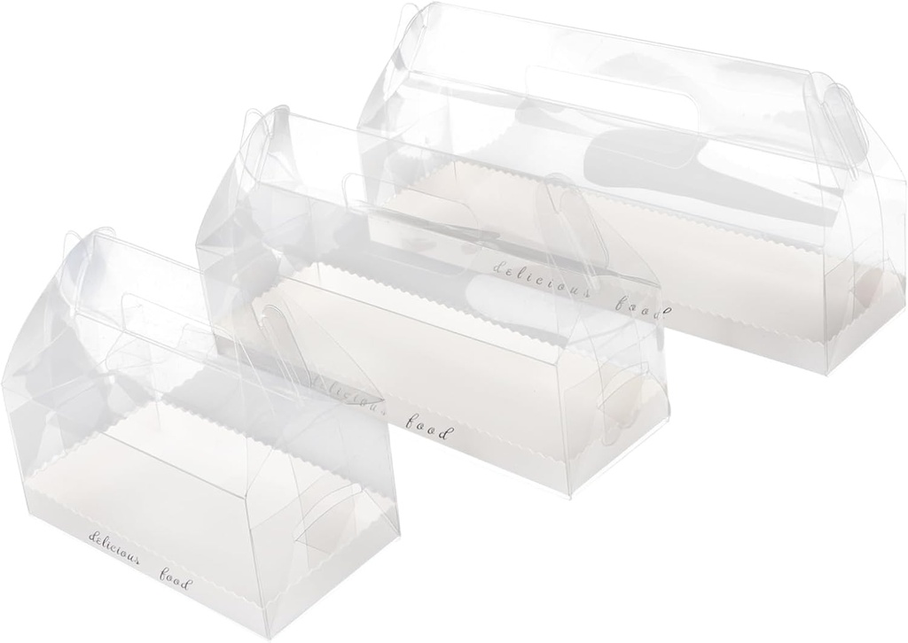 6pcs Clear Bakery Containers for Cookies and Cakes Portable Cake Carrier with Windows Transparent Gift Boxes and Treats for Parties and Events