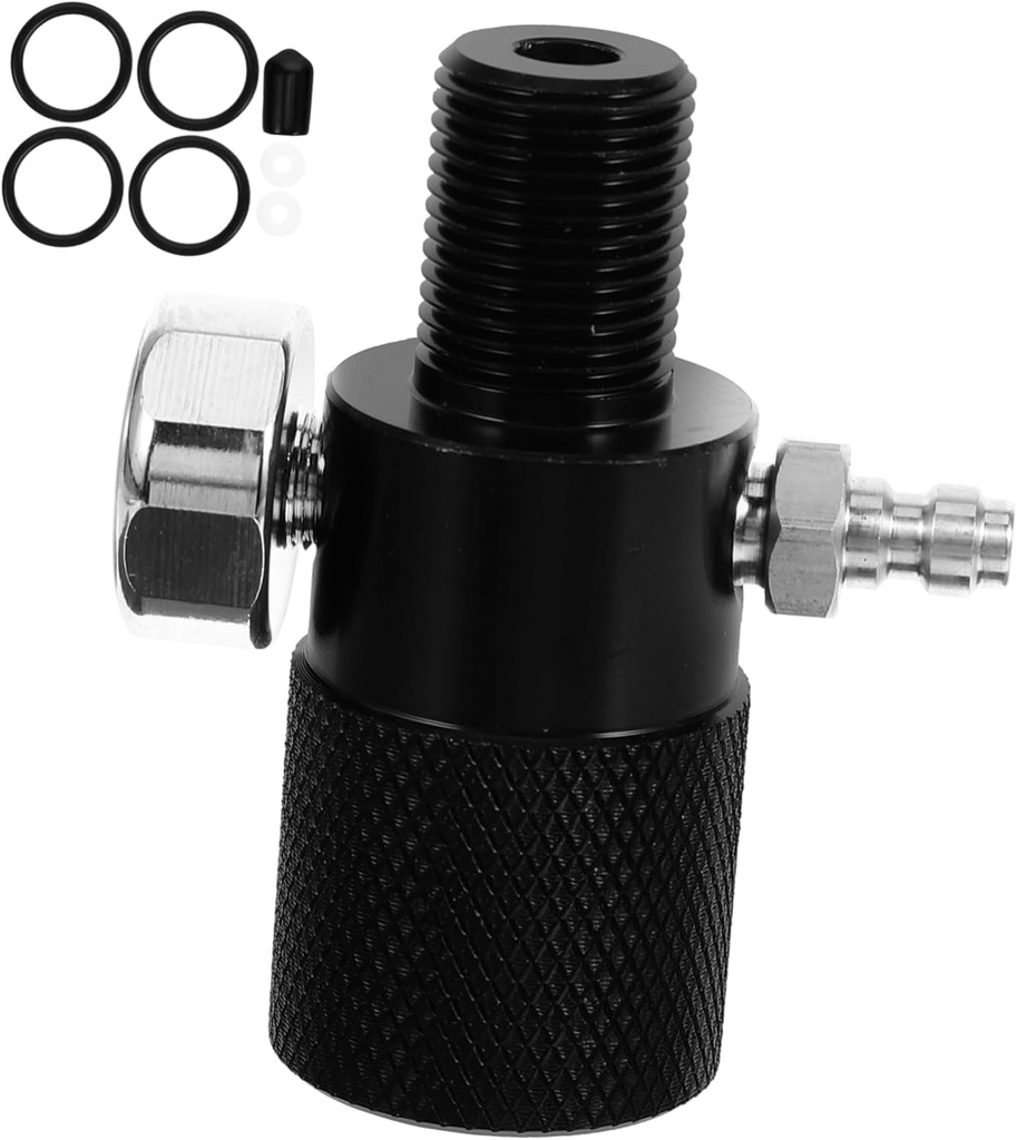 NUOBESTY 40MPA Quick CO2 Adapter with Pressure Gauge Night Glow Display 8mm Quick Connect Valve Compatible with Soda Makers and Inflatable Pumps