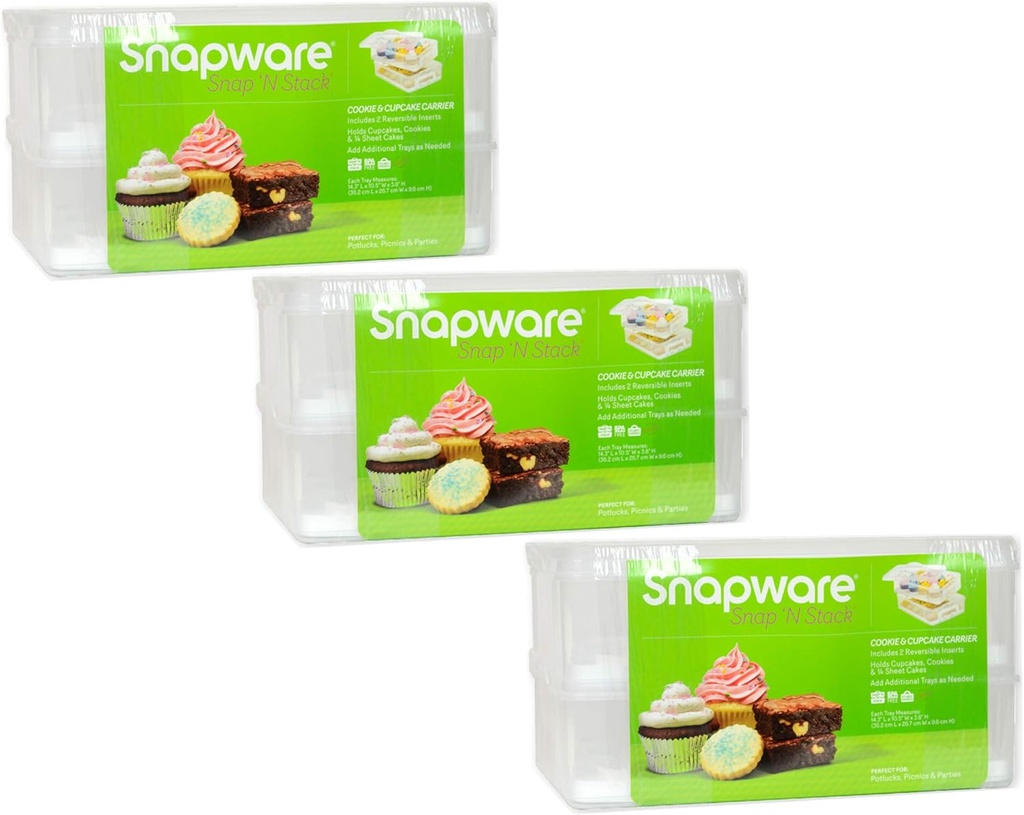 Snapware 1098736 2-Layer Cookie & Cupcake Carrier (3-Pack)