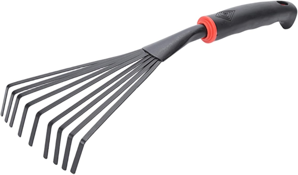 Hand Rake 9 Teeth Steel Small Garden Rake Hanging Garden Hand Tools for Gardening Weeding Transplanting and Digging