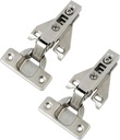 Probrico 1 Pair（2 Pack） Kitchen Cabinet Hinges for Face Frame Cabinet, Concealed Cabinet Hinges Brushed Satin Nickel with Mounting Screws
