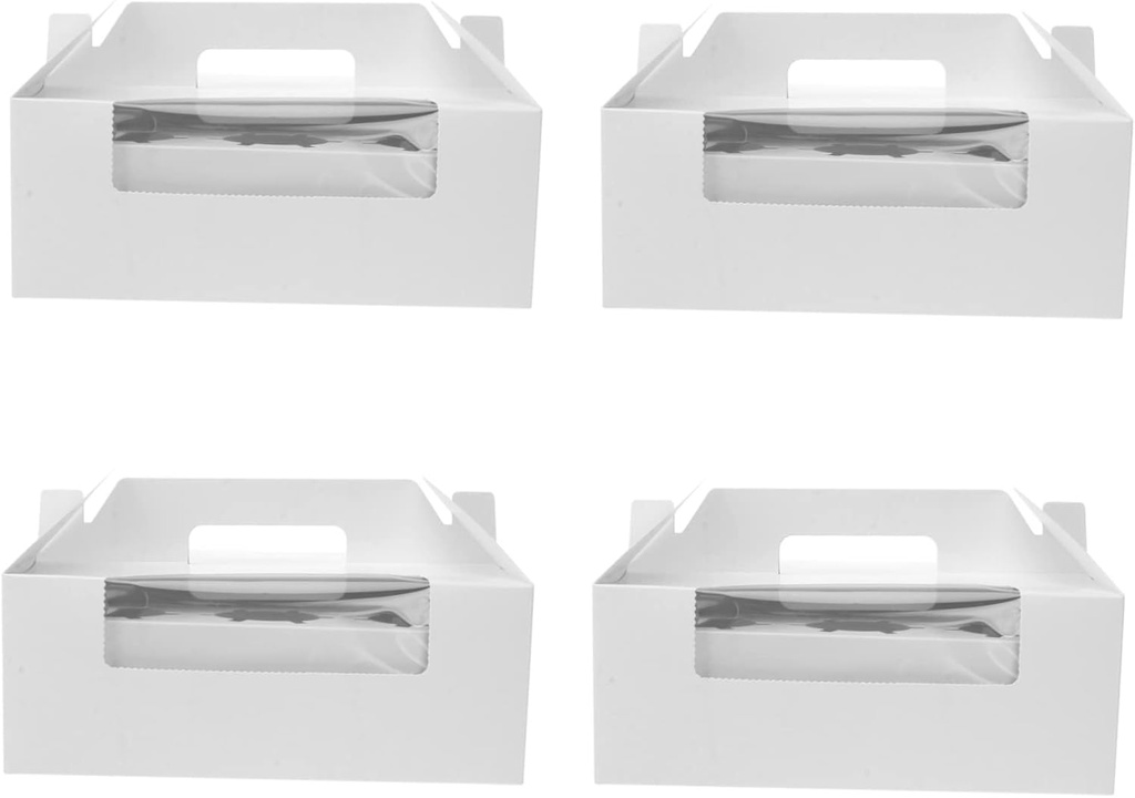 Garneck 10pcs Cavity Portable Paper Cupcake Box Window for Home Bakery Parties and Events Food-grade Material Easy to Carry and Use for Cupcake Storage and Presentation