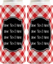 Family Reunion Drink Cooler Red Plaid With 3 Lines Personalized Text [Red] 2-Pack Personalized Ultra Slim Can Thermocoolers
