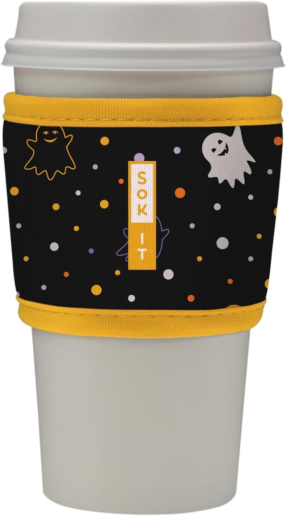 Sok It HotSok Coffee & Tea Reusable Insulated Neoprene Cup Sleeve (Ghost Party)