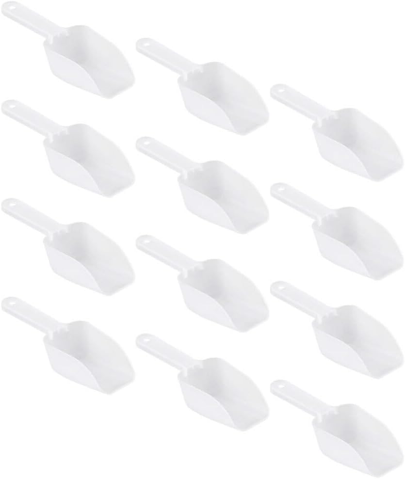 Hemoton 12pcs Kitchen Ice Scoop Multi-functional Ice Flour and Food Scoop for Home Bar Restaurant Use Design Dishwasher for Candy Nuts and More