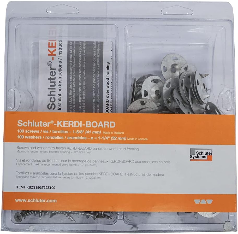 Schluter Kerdi Board Hardware Set with 1-5/8 in. Screw and 1-1/4 in. Washer (100 Screws +100 Washers)