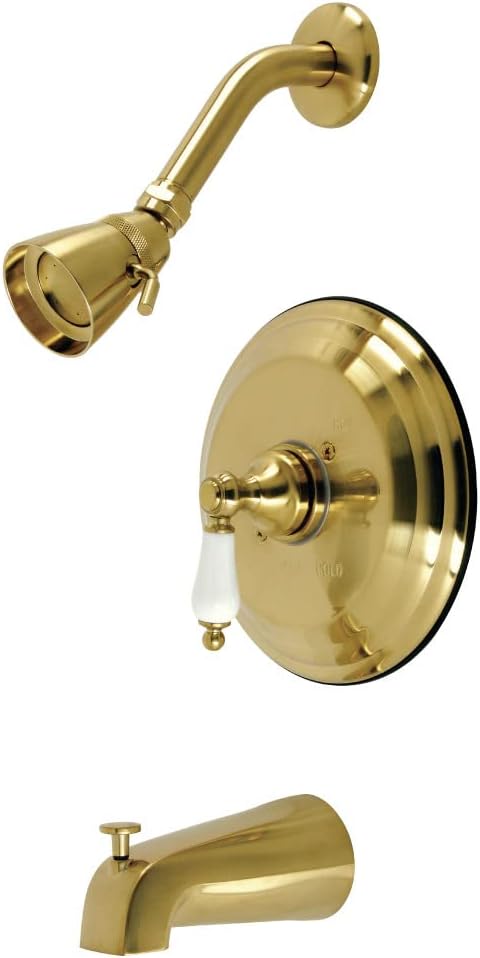 Kingston Brass KB3637PL Restoration Tub and Shower Faucet, 7.13 x 7.5 x 5.31, Brushed Nickel