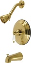Kingston Brass KB3637PL Restoration Tub and Shower Faucet, 7.13 x 7.5 x 5.31, Brushed Nickel