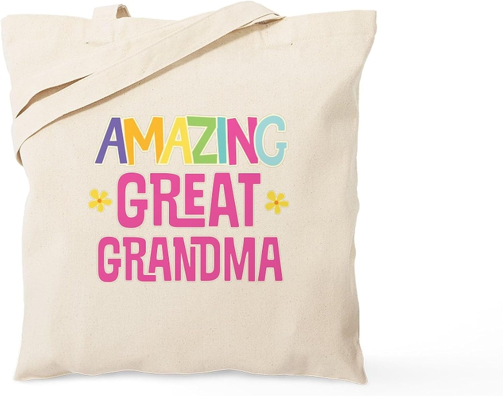 CafePress Amazing Great Grandma Tote Bag Reusable Natural Beige Canvas Shopping Bag