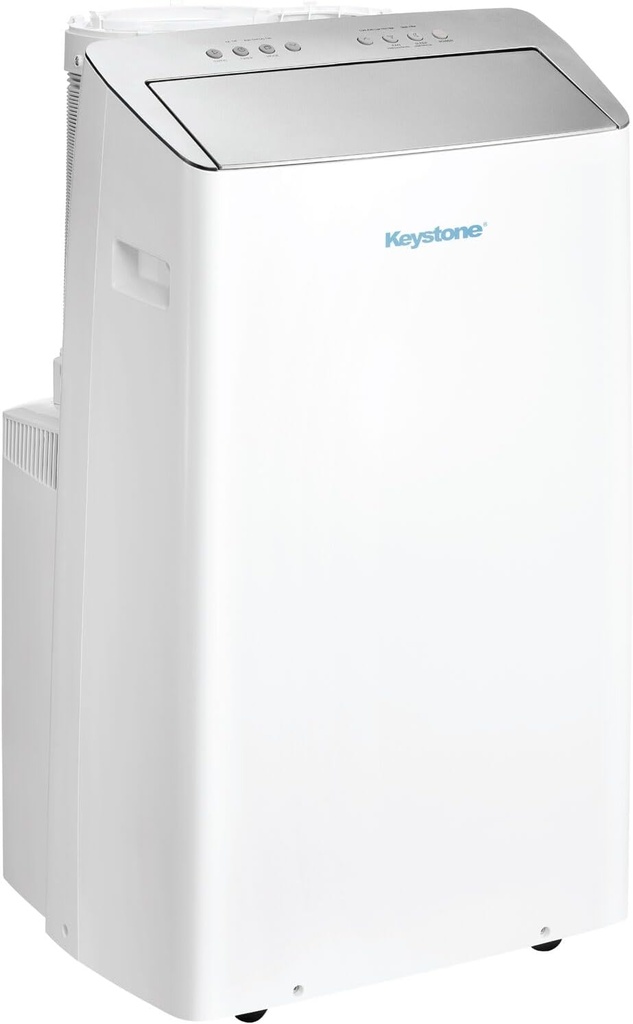 Keystone 12,000 BTU ASHRAE/10,000 BTU DOE Portable Inverter Air Conditioner with Quiet, High Efficiency Operation and Remote, AC Unit for Apartment, Living Room, Medium Rooms up to 450-Sq. Ft.