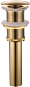 Bathroom Faucet Vessel Sink Lavatory Vanity Pop Up Sink Plumbing Stopper Without Overflow, Fit for US Standard Drain Hole(1.57-1.9 inches), Brushed Gold