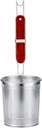Tenta Kitchen Micro-Perforated Stainless Steel Pasta Basket Mesh Spider Food Dumpling Noodle Strainer,Fine Mesh Skimmer Kitchen Fine Sieve Mesh Strainer with Wooden Handle (Strainer, 14cm)