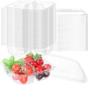 40 Pcs Bento Snack Containers, Fruits Snack box Containers, 4 Compartment Meal Prep Containers with Lids Divided Food Storage Box for Food Storage School Office Work Travel (6.3 x 6.3 x 2.4)