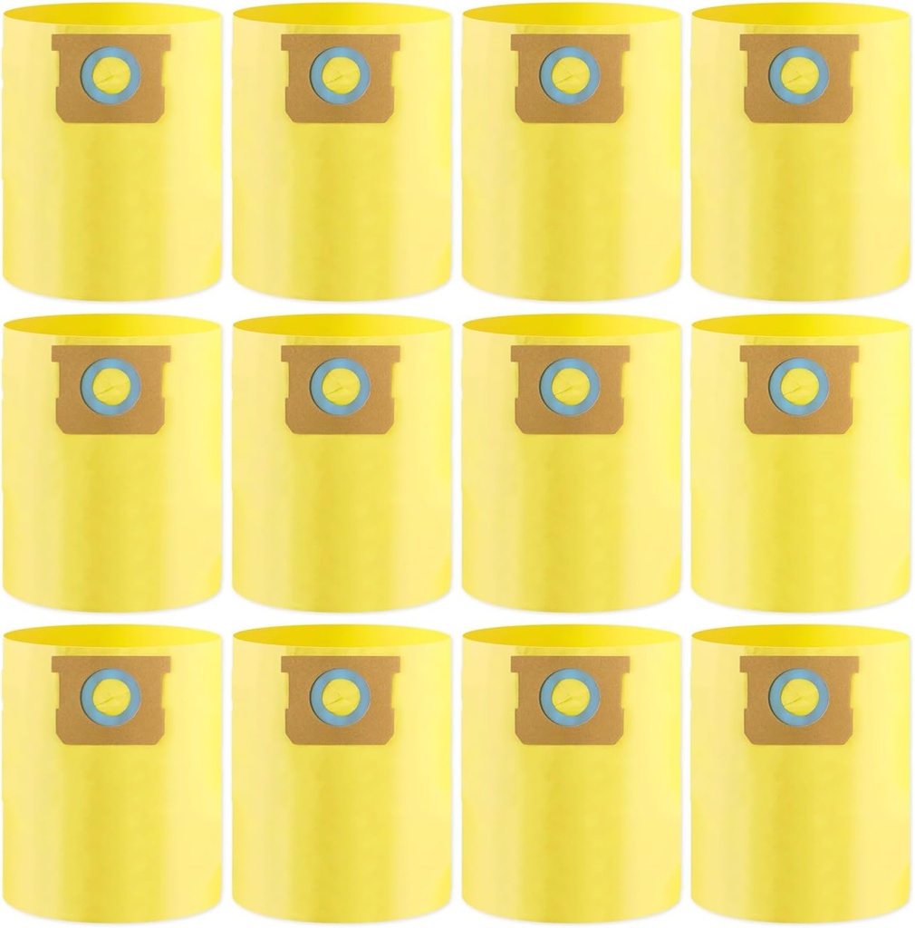 12-Pack 10-14 Gallon Bags replace for Shopvac,Type I 90672 9067200, Type F 90662 9066200 9066233, VF2005.Disposable Wet Dry Vacuum Collection Bags,Yellow
