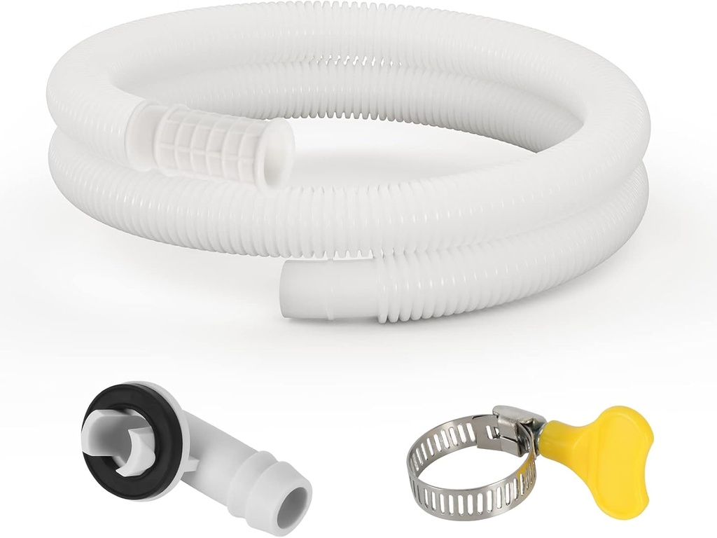 HOXHA 5 Ft Air Conditioner Drain Hose Kit Plastic Tubing for AC Condensate Flexible Durable Drain Hose for Mini Split AC Portable AC Washer Dishwasher Faucet