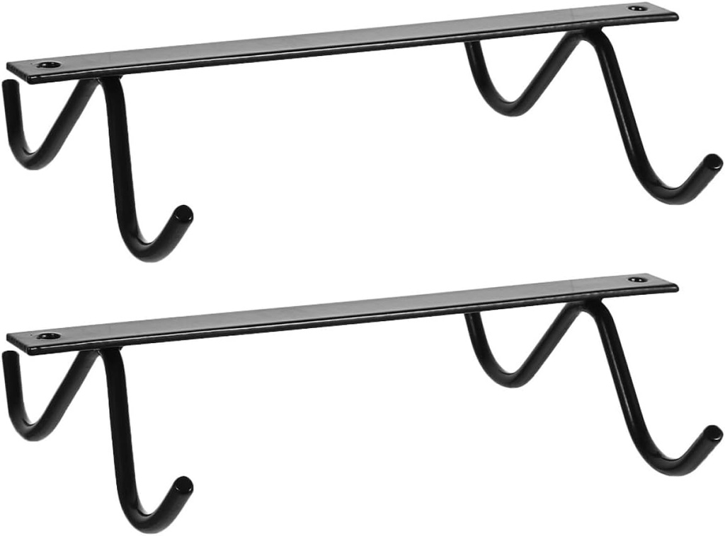 Zerodeko 2pcs Iron Under Cabinet Mug Rack Hanging Holder for Mugs Cups and Kitchen Utensils for Home Restaurant Organization Easy to Install and Maintain