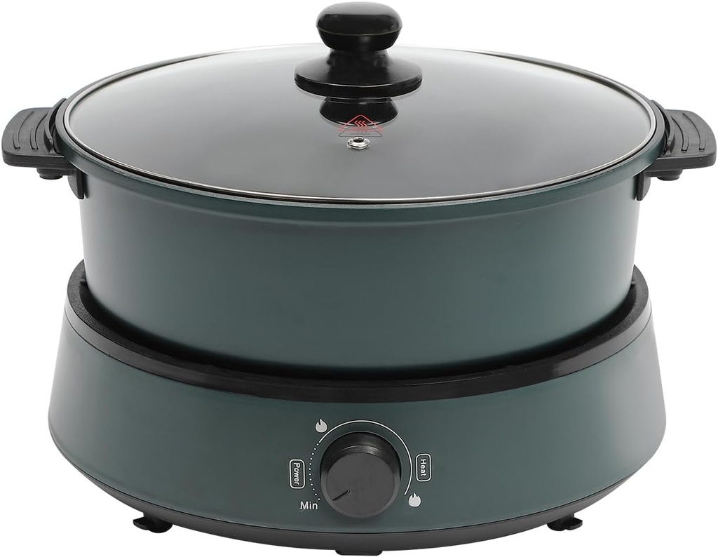 Electric Hot Pot with Induction Cooker Non-Stick Electric Skillet Electric Pot for Cooking Burner with Shabu Pot Enjoy Chinese Hot Pot with Family and Friends 4.2QT Multi-Cooke