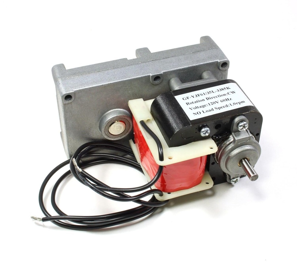 Corn Pellet Stove Replacement Inline Gearmotor; YJF61/35L-3385K; 1 RPM 115VAC 60Hz 0.6A; Compatible with W & W