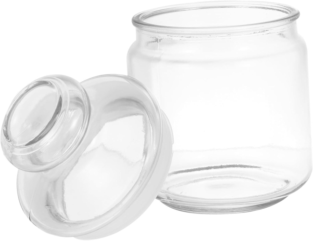 DOITOOL 1pc Sealed Glass Candy Pot Food Storage Jar Wide Mouth Mason Jar Airtight Container Lids