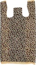 SSWBasics Durable Medium Leopard Print Plastic T-Shirt Bags for Small Business - 11 ½” x